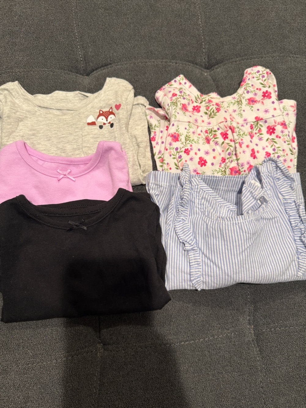 Baby girl long sleeve shirts-Set of 5
